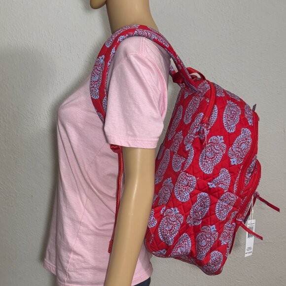 Vera Bradley Bancroft Backpack in Iconic Paisley Goji Berry Red NWT main image 5